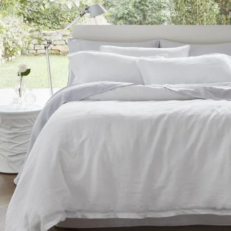 White LINEN Duvet Cover Set | Baksana