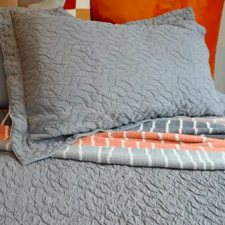 Egyptian Cotton Bedspread Enrugada Grey