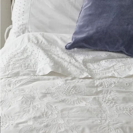 White Cotton Embelli Duvet Cover White Cotton Embelli Duvet Cover