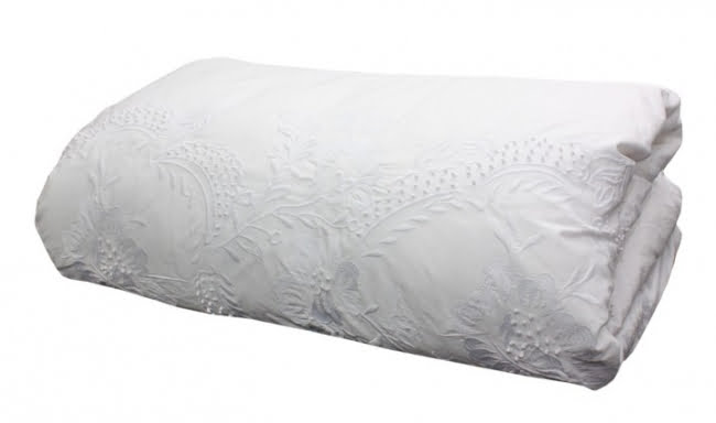 White Cotton Embroidered Duvet Cover