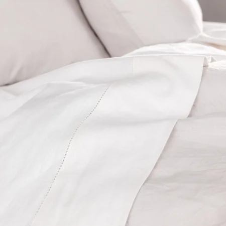 White Cotton & Linen Duvet Cover