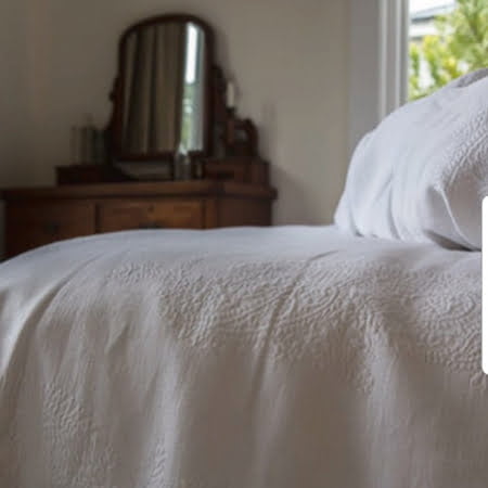 White Paisley Cotton Bedspread Set Marseilles