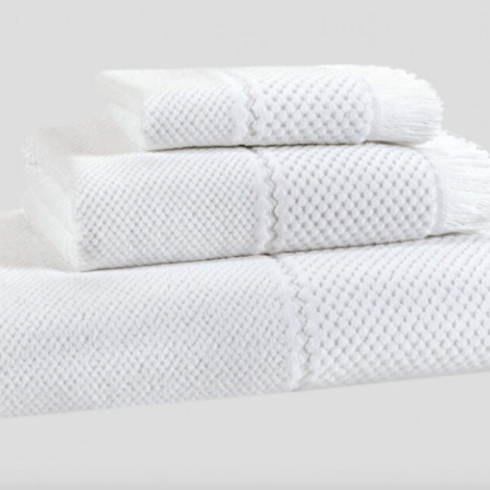 Velour Jacquard Towel WHITE 100% Egyptian Cotton