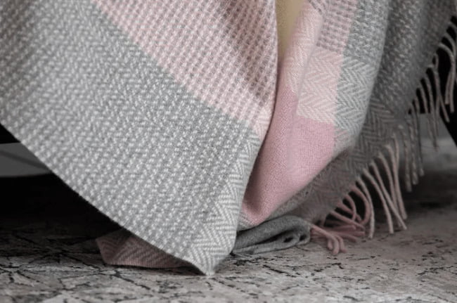 Cashmere Lambswool Throw ROSE