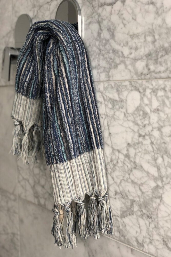 Luxury Organic Turkish PAROS STRIPE HAND TOWEL - Linen Boutique