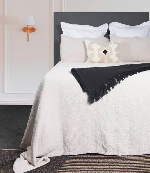 White Cotton Bedspread Set ROMA Made in Portugal Linen Boutique