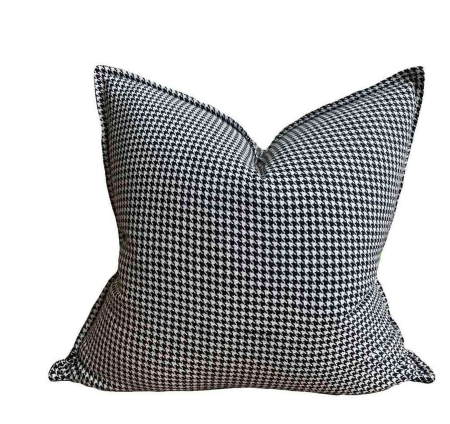 Black and White Houndstooth Cushion