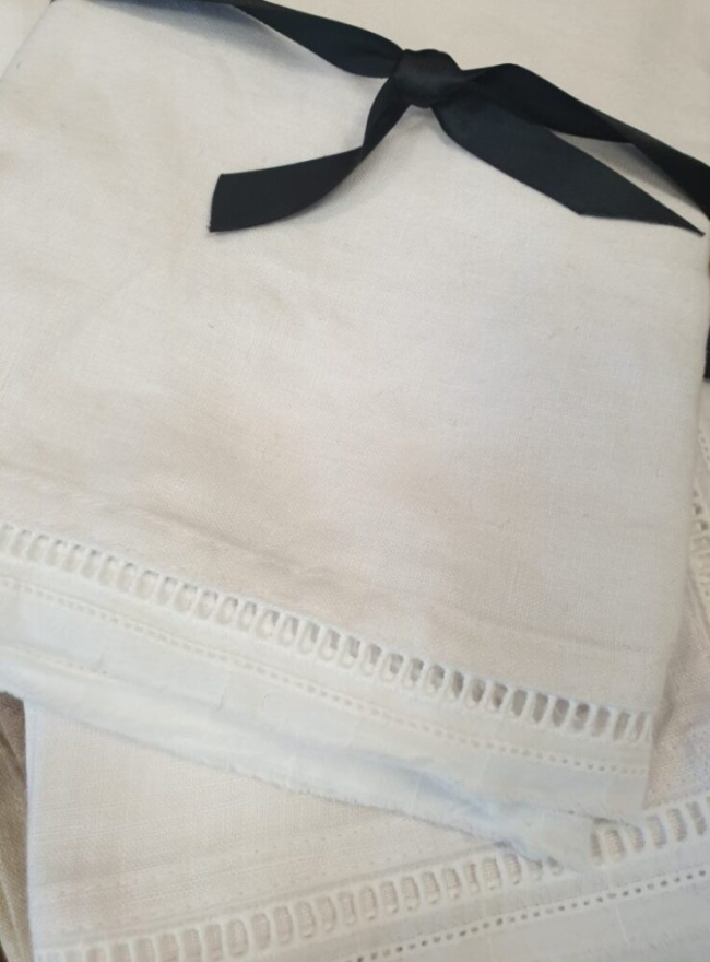 White Linen Tablecloth | Emmeline Lace