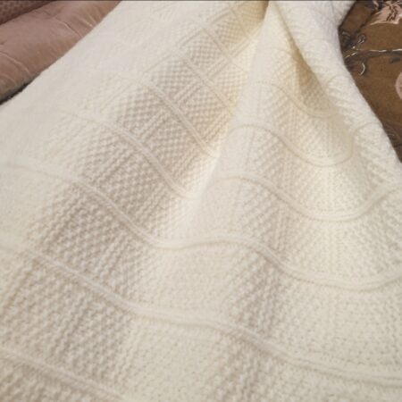 Luxury NZ Merino Lambswool Knitted Throw | Moss Lace