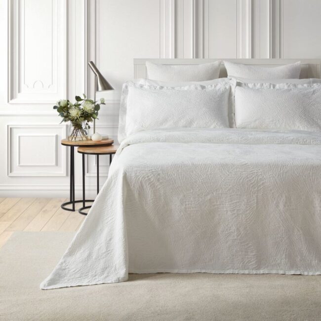 Cotton Bedspread DUNES WHITE