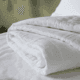 Quilted 100% Linen Coverlet WHITE