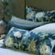 Floral Bolster Cushion CHABANA PRUSSIAN BLUE