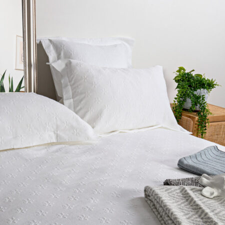White Cotton Bedspread FLEUR de LIS | Made in Portugal