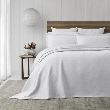 Cotton Bedspread PORTO WHITE