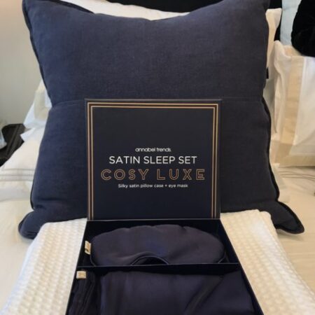 Satin Sleep Set NAVY | Pillow Case & Eye Mask