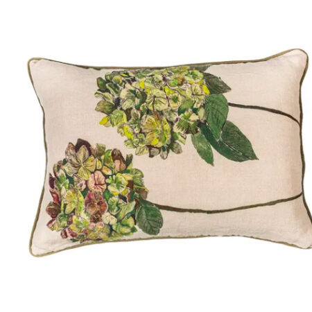 Hydrangea Two Stem Linen Cushion
