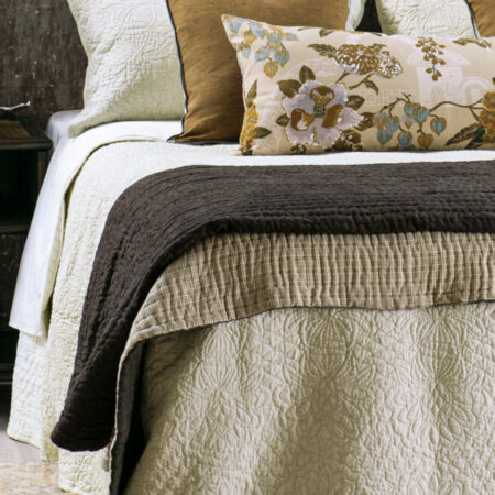 Quilted Bedspread FONTANELLA Natural Linen