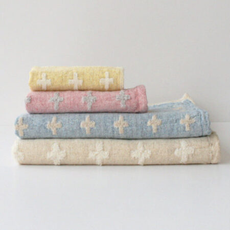 Linen Cross Towels | Beige | Pink | Blue