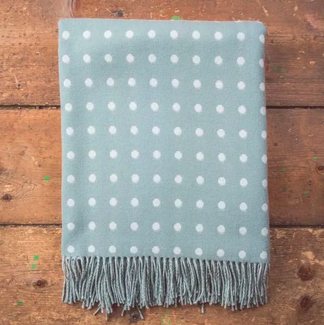 FOXFORD Lambswool Throw SPOT SAGE Linen Boutique