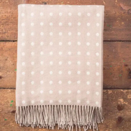 FOXFORD Lambswool Throw SPOT TAUPE