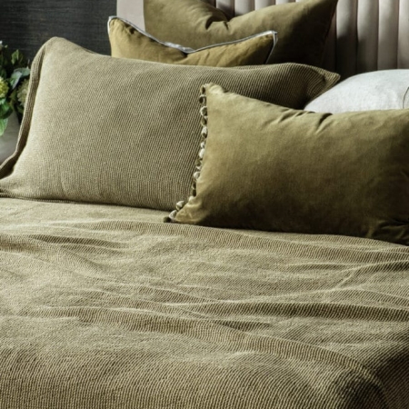 Waffle Bedspread Sottobosco OLIVE