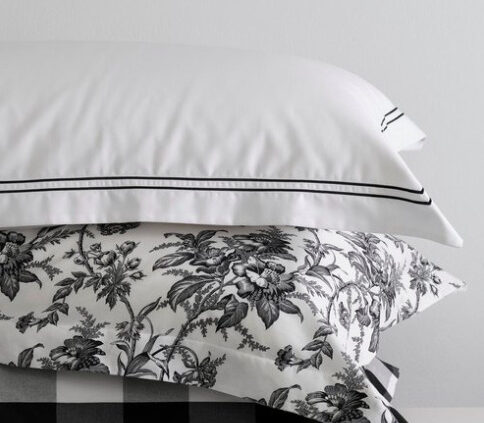 Black and White Toile Oxford Pillowcases | Florence