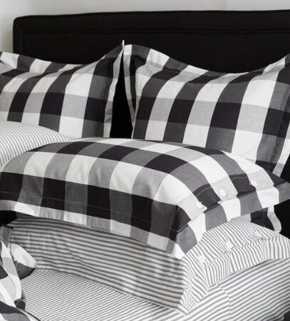 Black and White Check Oxford Pillowcase Pair | Stanford