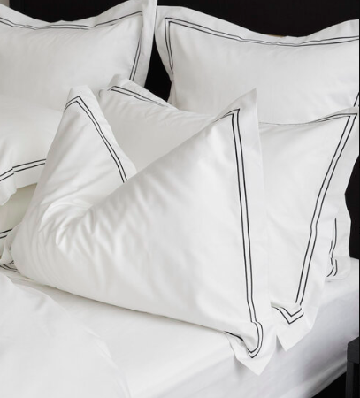 Black Trim Oxford Pillowcase Pair | Hudson