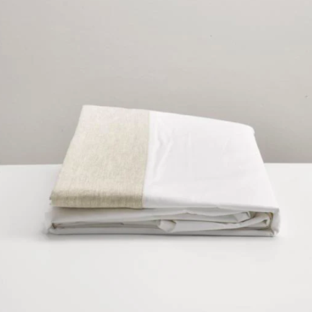 Crisp White Cotton Sheets | Natural Cuff