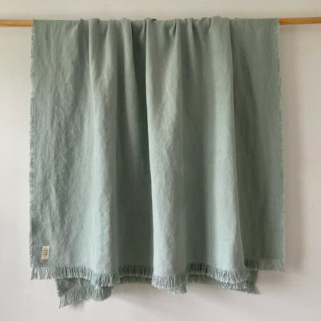 Pure Linen Throw Blanket | Cove Seaglass
