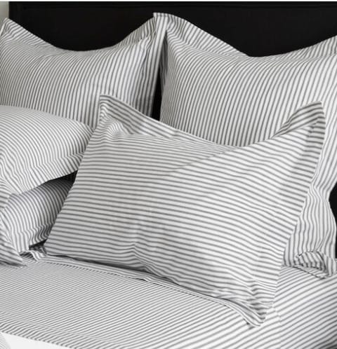 Ticking Stripe Oxford Pillowcase Pair | Blanche Rose