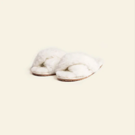 Ivory Natural Sheepskin Wool COCO Slippers