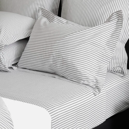 Ticking Stripe Sheets Charcoal