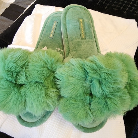 Fluffy Slippers Spearmint Cosy Luxe