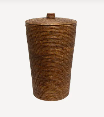 Laundry Basket Brown RATTAN Coco