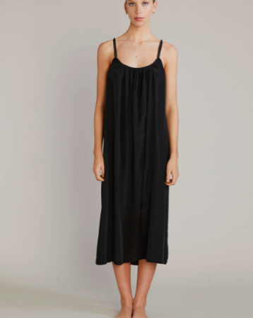 Victoria Silk Nightgown | Black