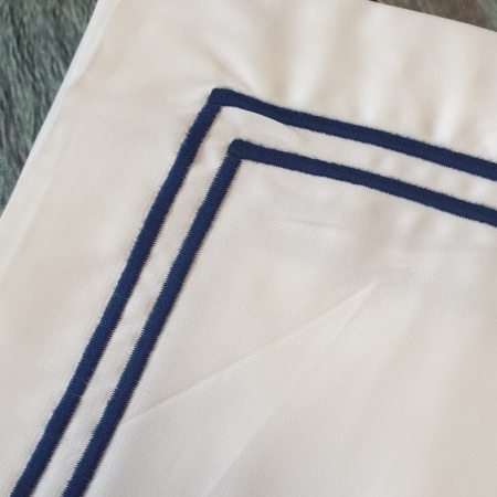 Navy Trim LODGE Pillowcase Pair | Hudson