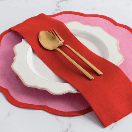 TC Linen TC Linen Napkin Set HELENA Red