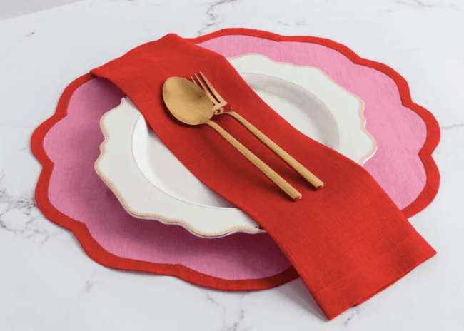 TC Linen TC Linen Napkin Set HELENA Red