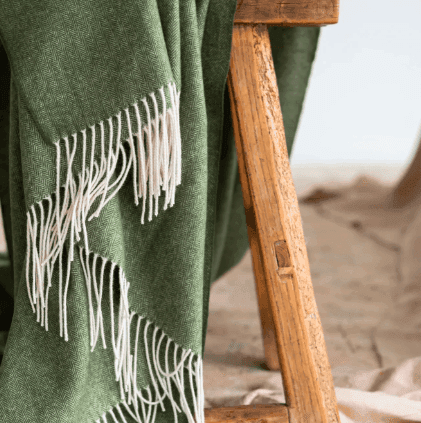 Cashmere Merino XL Throw | Bach Blanket Moss