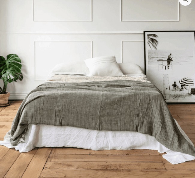Nomad Linen Blanket LICHEN