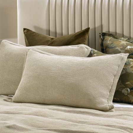 Waffle Pillowcover Pair Sottobosco SAND| Fine Weave