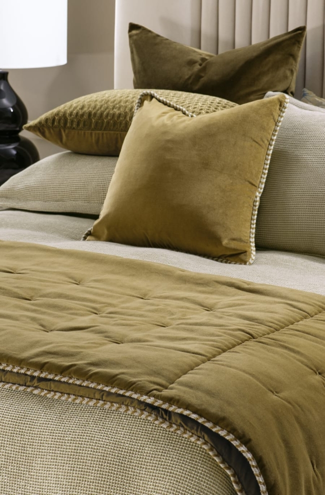 Velvet Comforter Treccia Olive