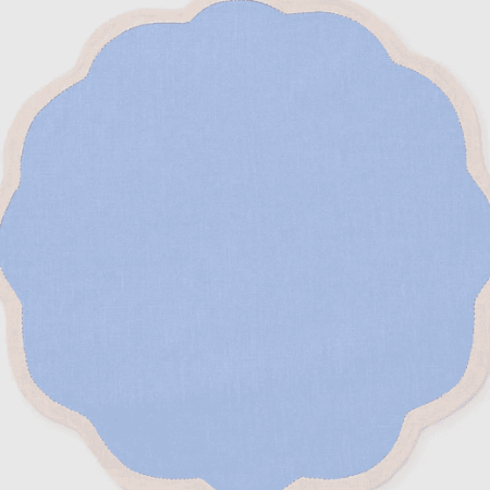 TC Linen Placemat Set VALENTINA Ocean/Dusty Pink