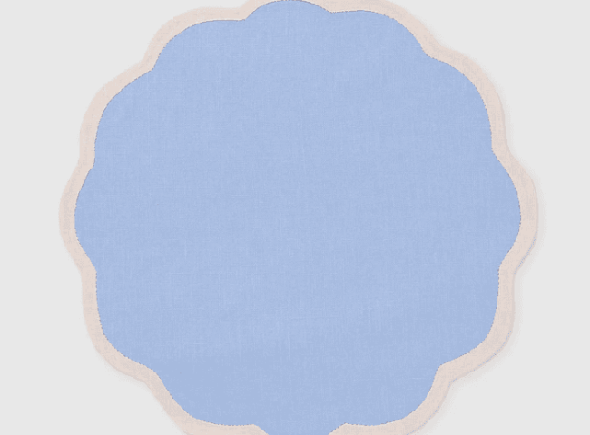 TC Linen Placemat Set VALENTINA Ocean/Dusty Pink