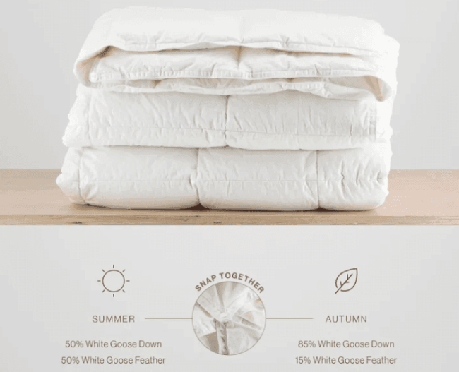 Goose Down ALL SEASON Duvet Inner