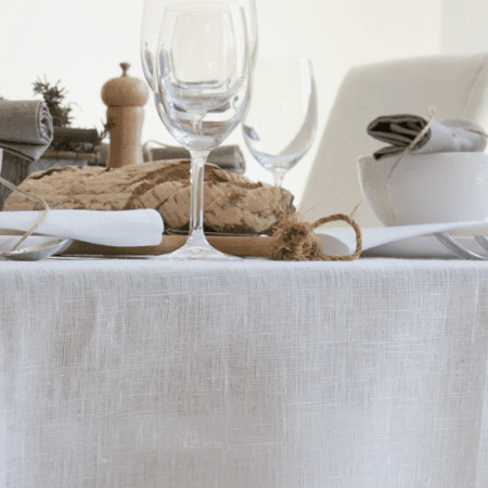 Pure Linen White Tablecloth