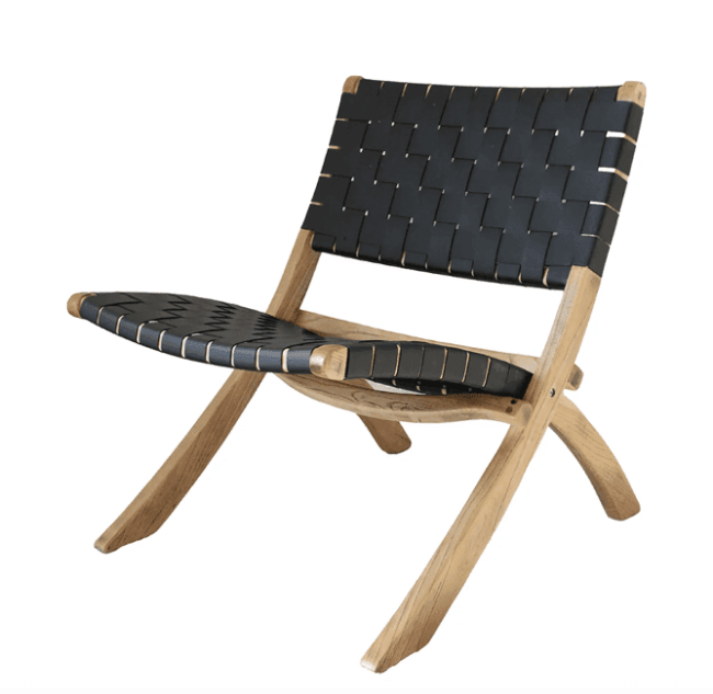 Calypso Natural Chair with Black Plaited Leather