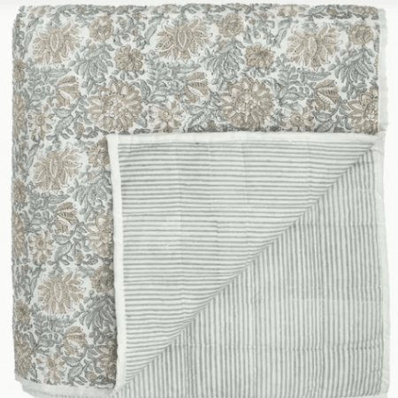 Coverlet Athena Handblock Blue/Natural Large