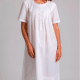 Arabella White Short Sleeve Nightie - Voile